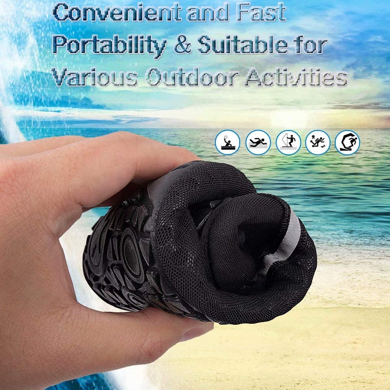 YALOX Water Shoes Women's Men's Outdoor Beach Swimming Aqua Socks Quick-Dry Barefoot Shoes Surfing Yoga Pool Exercise(D/XB-Black-38/39EU) - Image 5